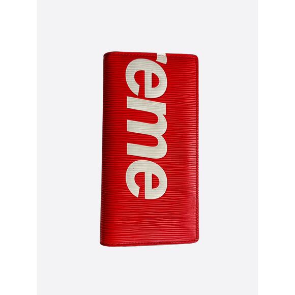 Louis Vuitton Supreme Red & White EPI Brazza Wallet - Picture 2 of 4